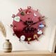 Handmade MDF Wood Clay Pau Chody Wall Clock